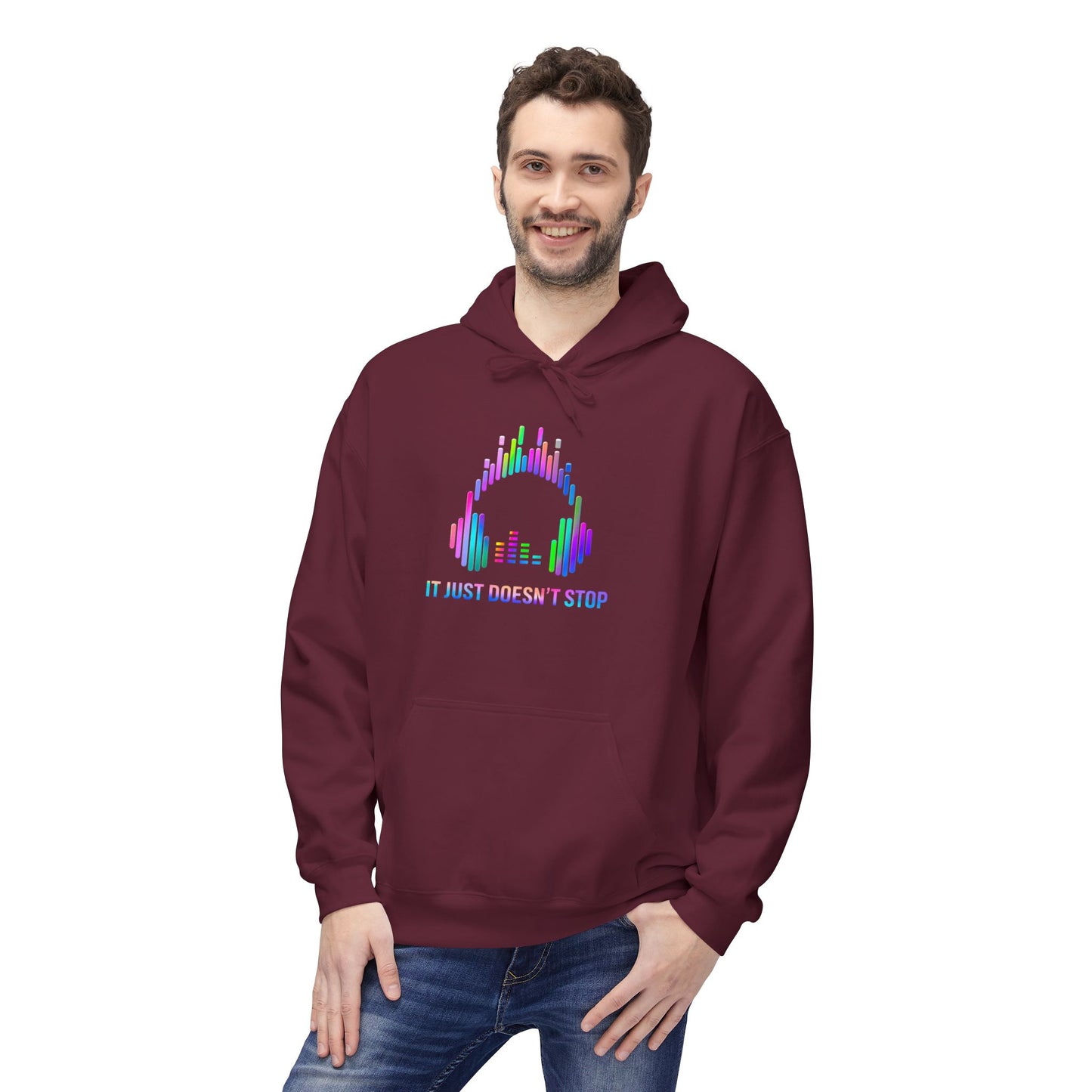 Unisex Midweight Softstyle Fleece Hoodie - Neon Spectrum
