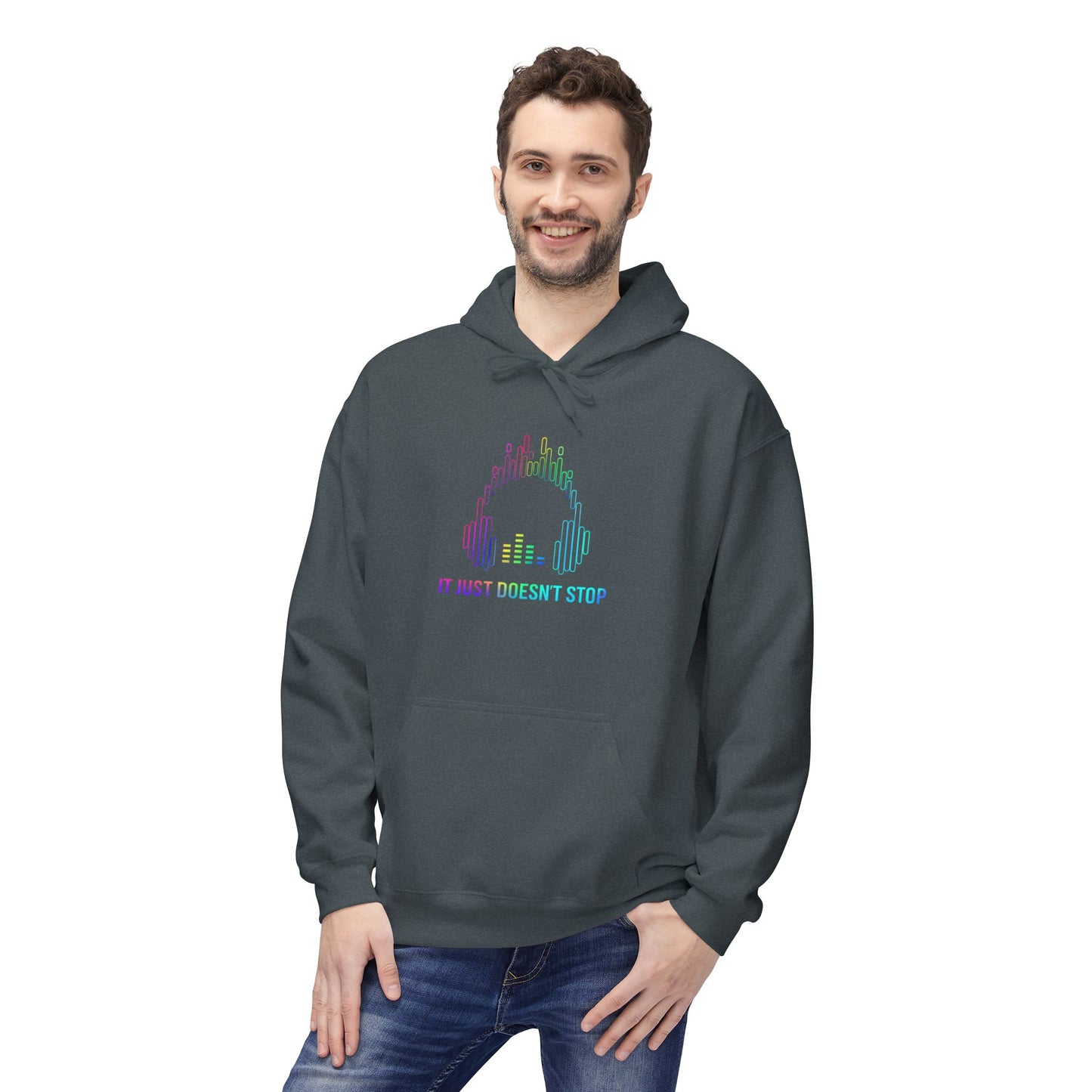 Unisex Midweight Softstyle Fleece Hoodie - Prism Pulse Pixel