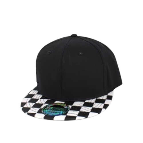 Kbethos Checkered Brim Snapback - Black/White