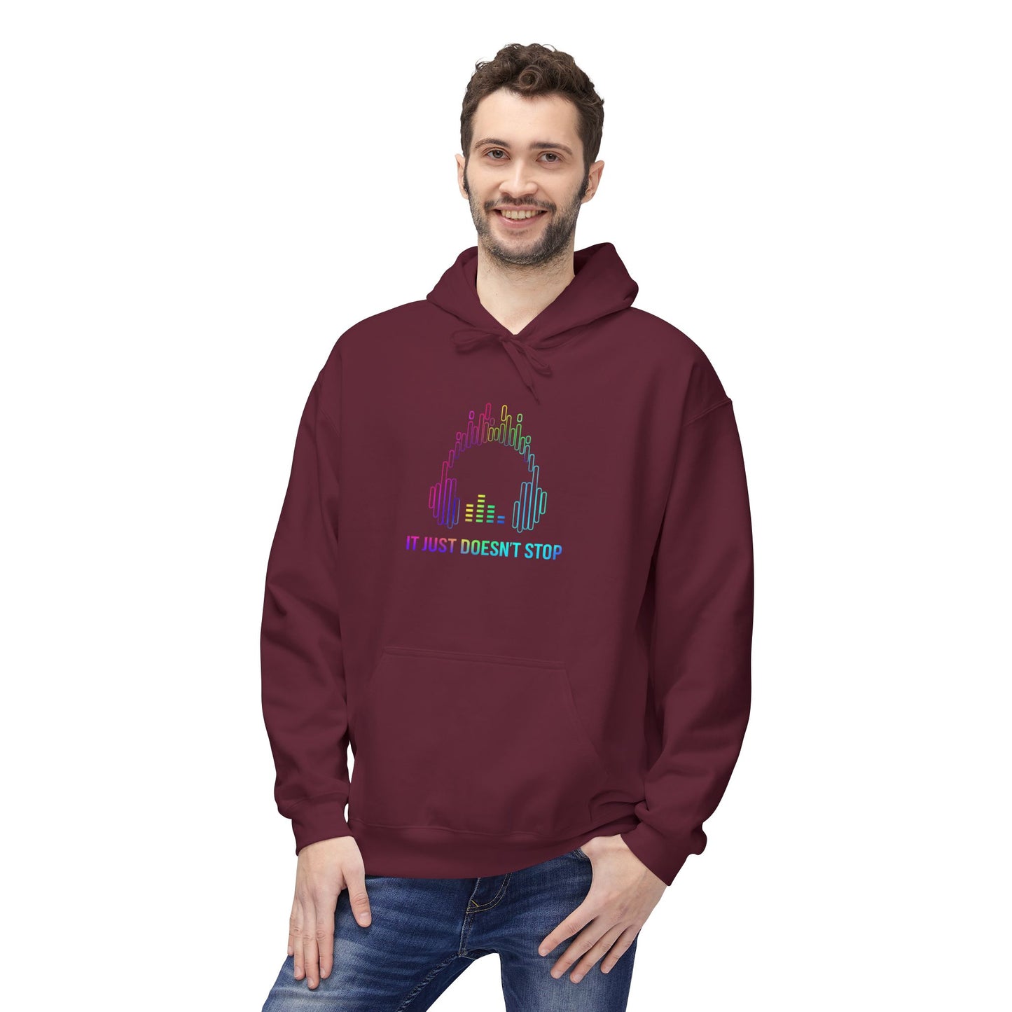 Unisex Midweight Softstyle Fleece Hoodie - Prism Pulse Pixel