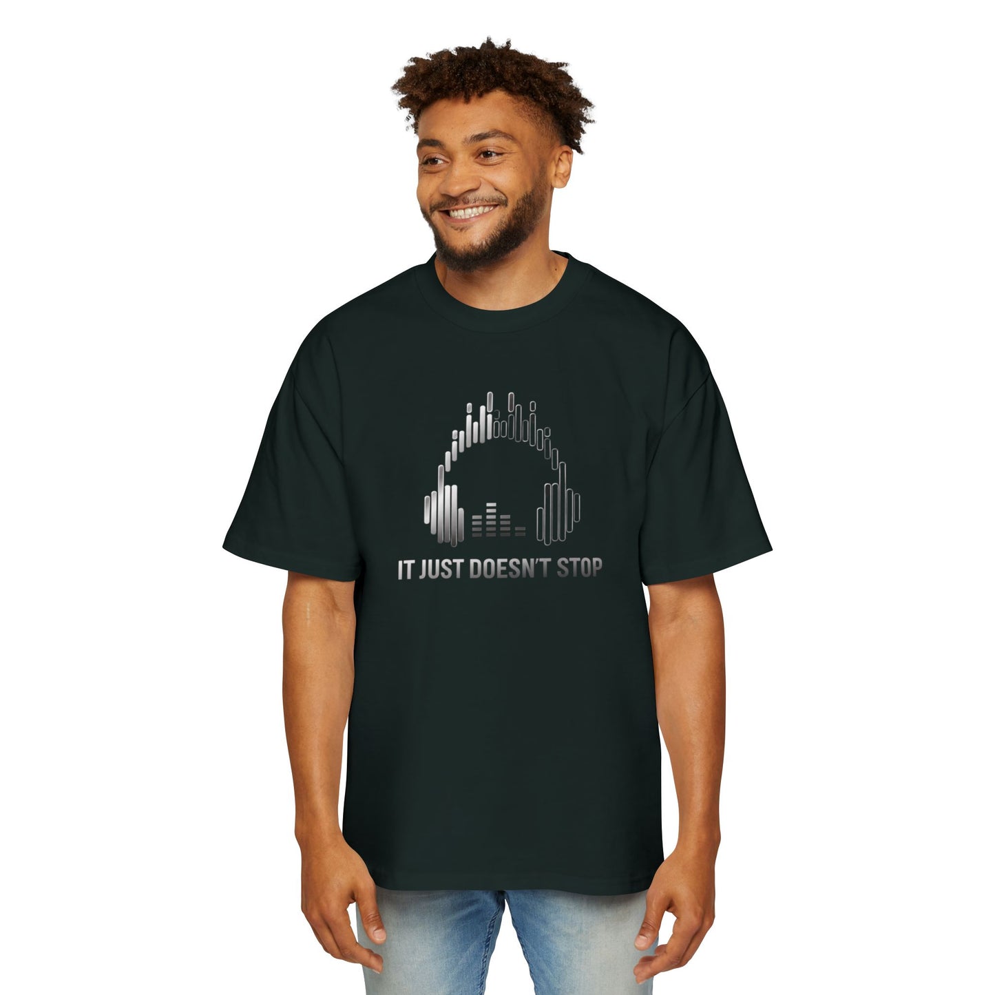 Men's Oversized Tee - Silver Steel