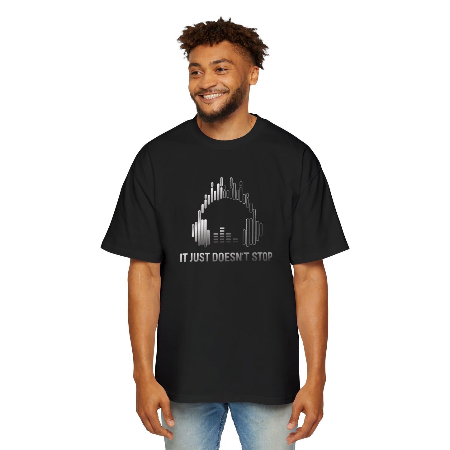 Men's Oversized Tee - Silver Steel