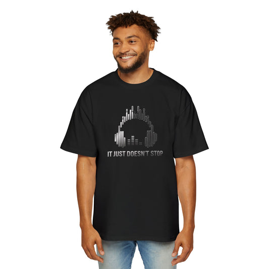 Men's Oversized Tee - Silver Steel