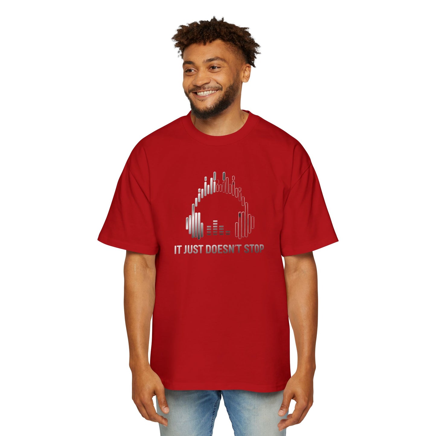 Men's Oversized Tee - Silver Steel