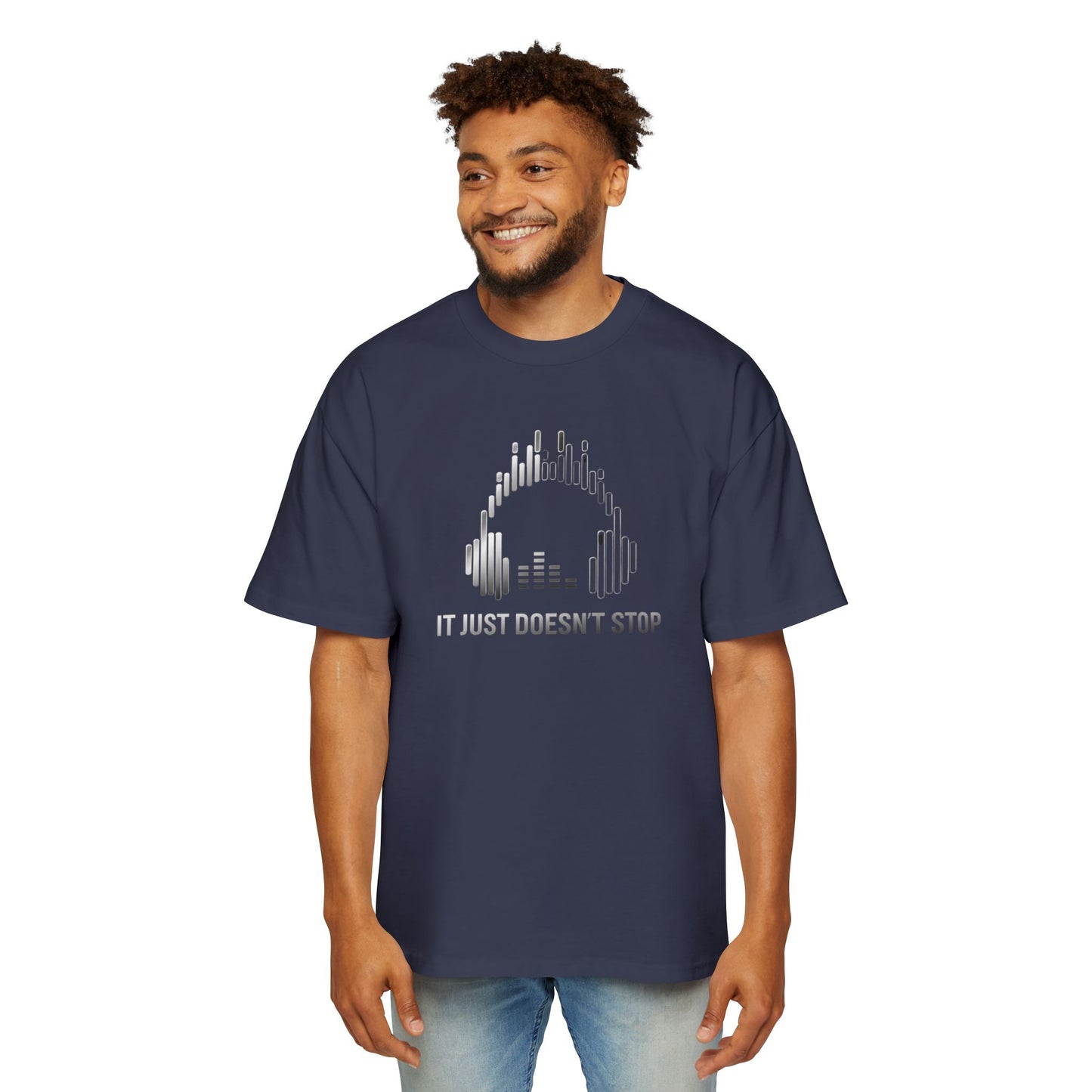 Men's Oversized Tee - Silver Steel