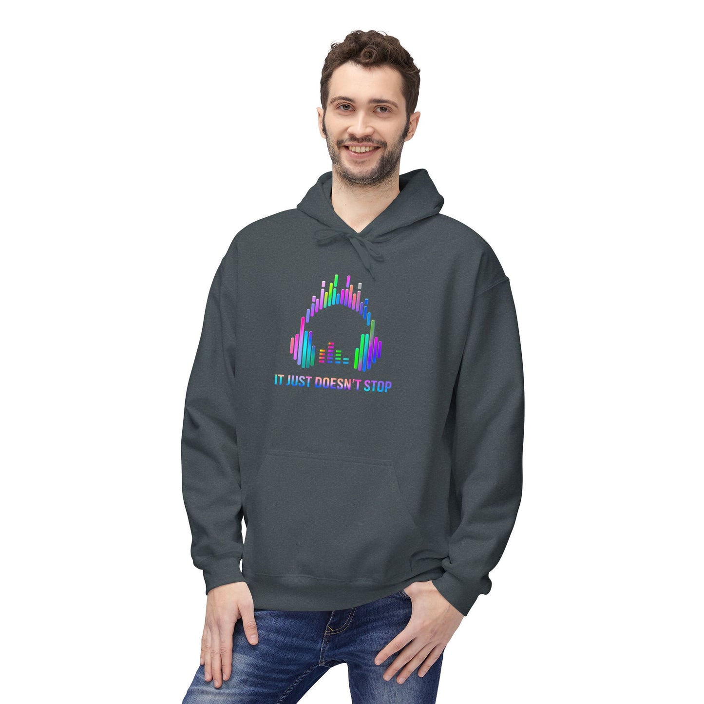 Unisex Midweight Softstyle Fleece Hoodie - Neon Spectrum