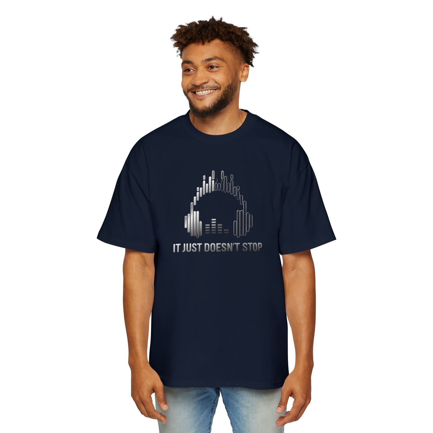 Men's Oversized Tee - Silver Steel