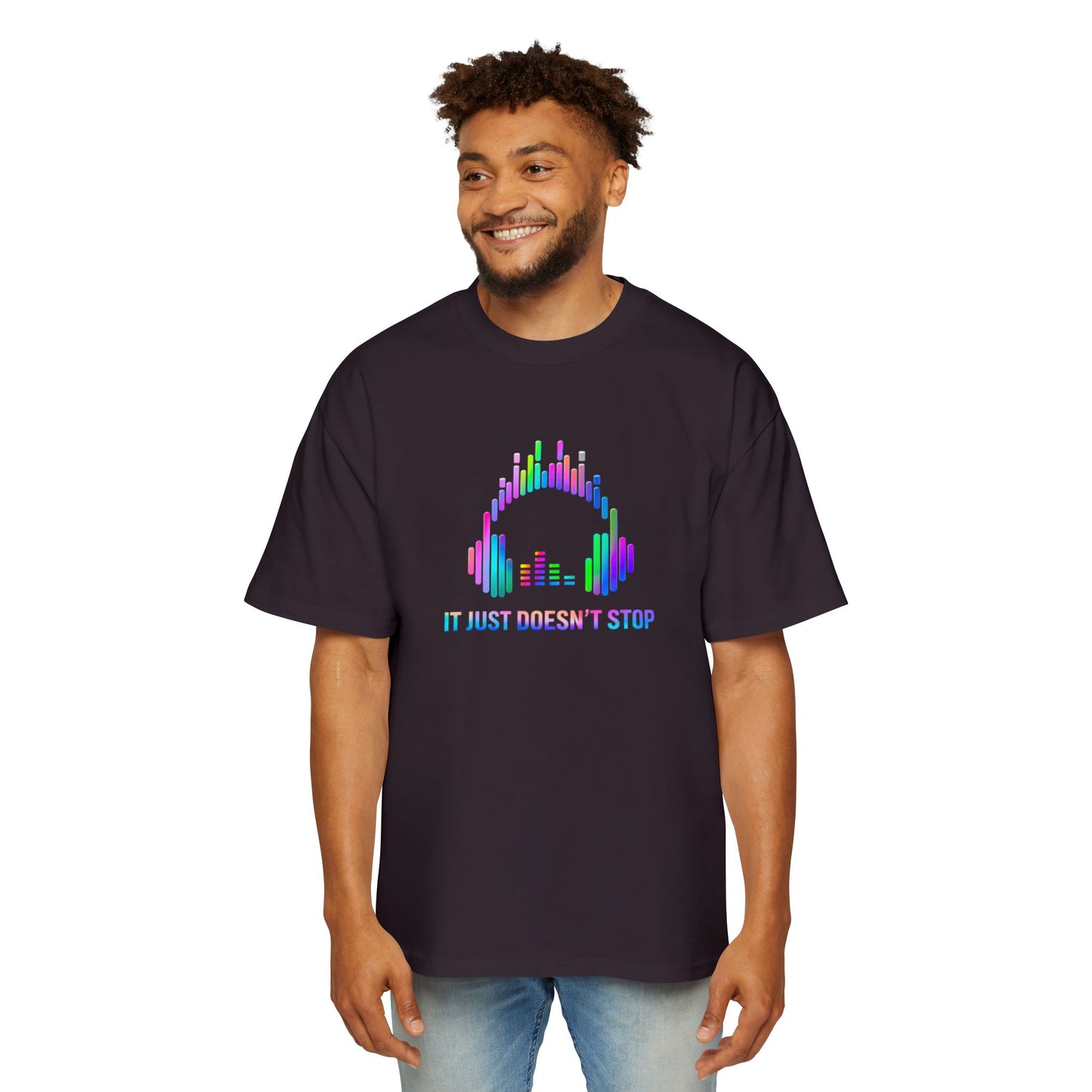 Men's Oversized Tee - Neon Spectrum