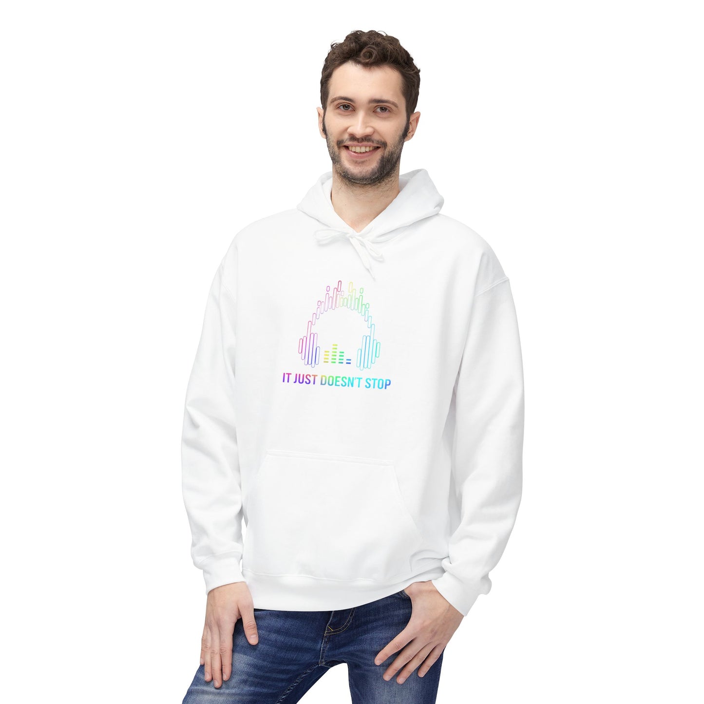 Unisex Midweight Softstyle Fleece Hoodie - Prism Pulse Pixel