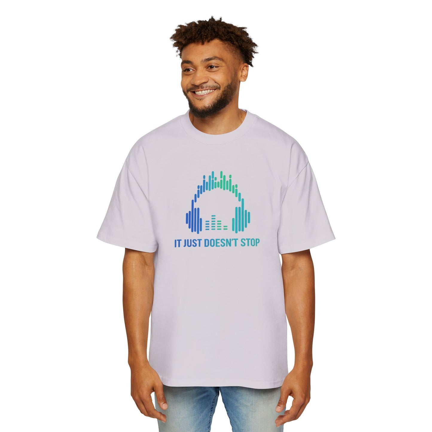 Men's Heavy Oversized Tee - Neon Wave