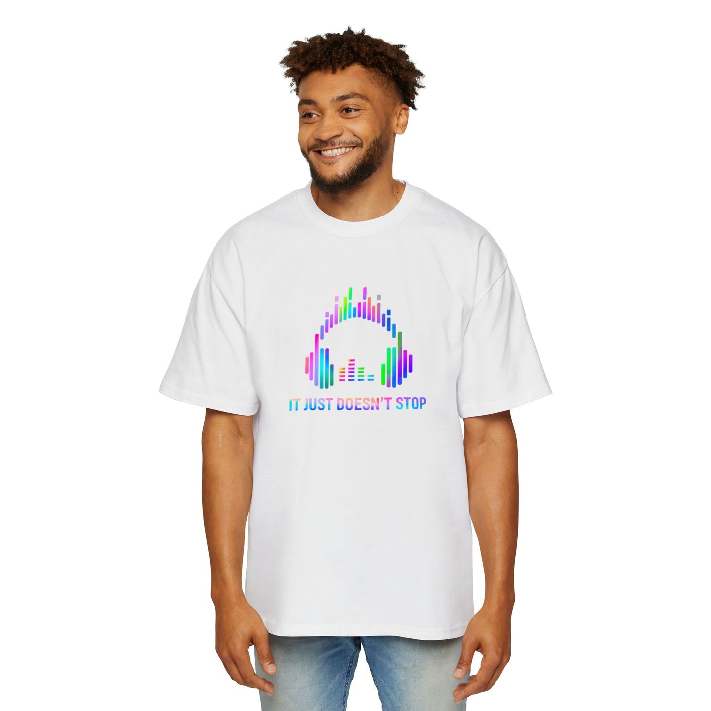 Men's Oversized Tee - Neon Spectrum