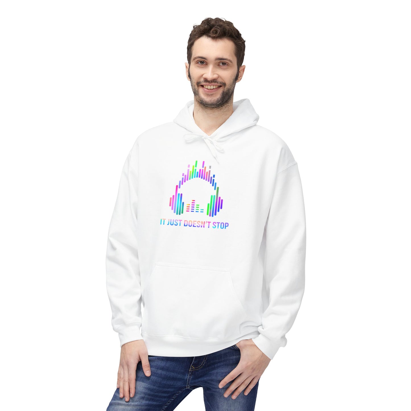 Unisex Midweight Softstyle Fleece Hoodie - Neon Spectrum