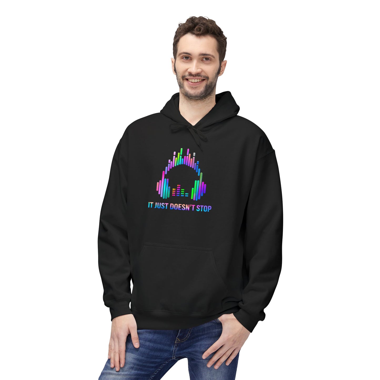 Unisex Midweight Softstyle Fleece Hoodie - Neon Spectrum