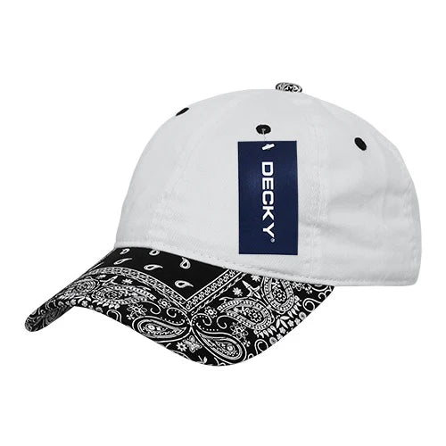 Decky 256 Paisley Dad Hat - White/Black