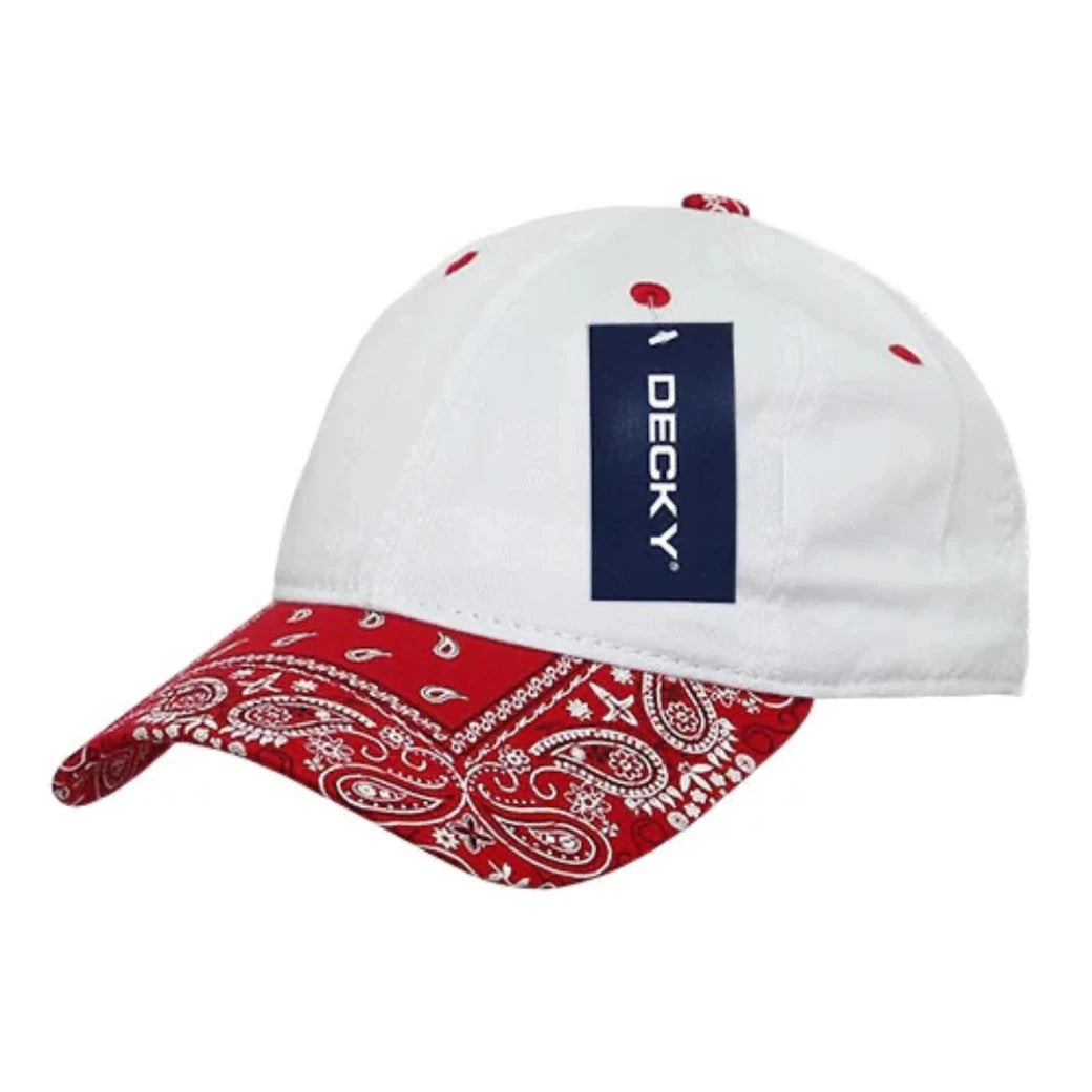 Decky 256 Paisley Dad Hat - White/Red