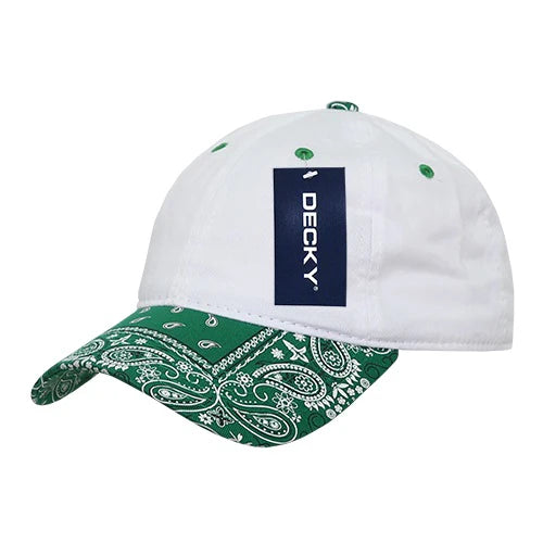 Decky 256 Paisley Dad Hat - White/Kelly