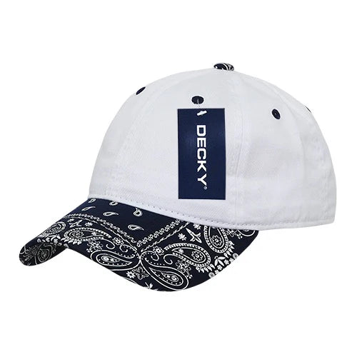 Decky 256 Paisley Dad Hat - White/Navy