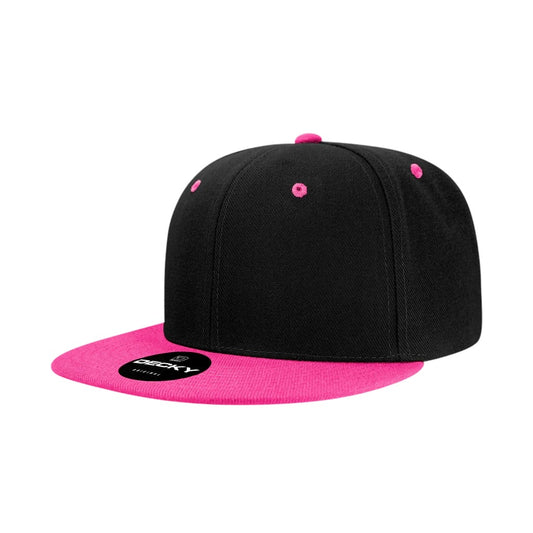Decky 3500 Flat Bill Snapback - Hot Pink/Black