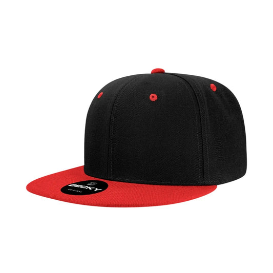 Decky 3500 Flat Bill Snapback - Red/Black