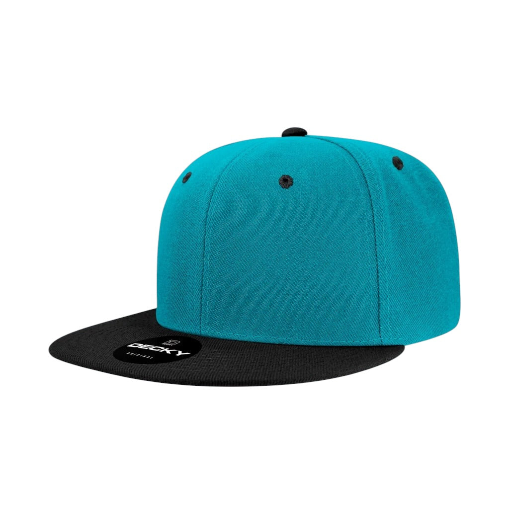 Decky 3500 Flat Bill Snapback - Teal/Black
