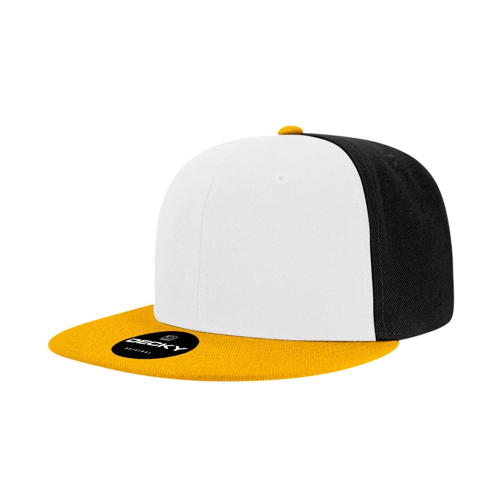 Decky 3500 Flat Bill Snapback - Yellow/White/Black